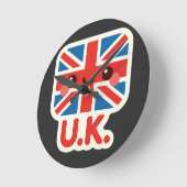 Kawaii British Flag - Niedliches britisches Design Runde Wanduhr (Winkel)