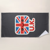 Kawaii British Flag - Niedliches britisches Design Strandtuch (Vorderseite)