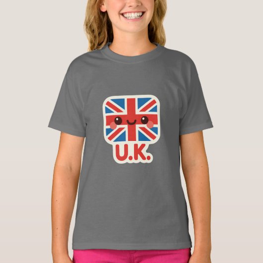 Kawaii British Flag - Niedliches britisches Design T-Shirt (Vorderseite)