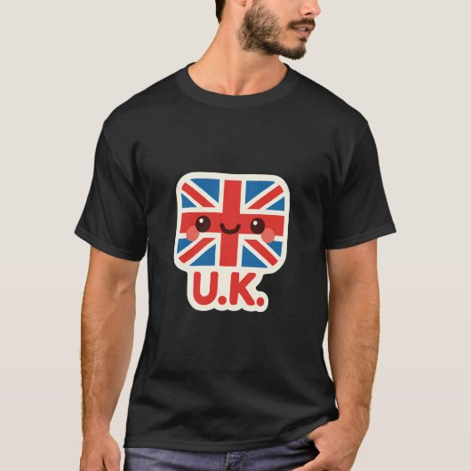 Kawaii British Flag - Niedliches britisches Design T-Shirt (Vorderseite)