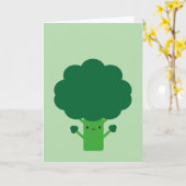 Kawaii Broccoli Karte (Gelbe Blume)