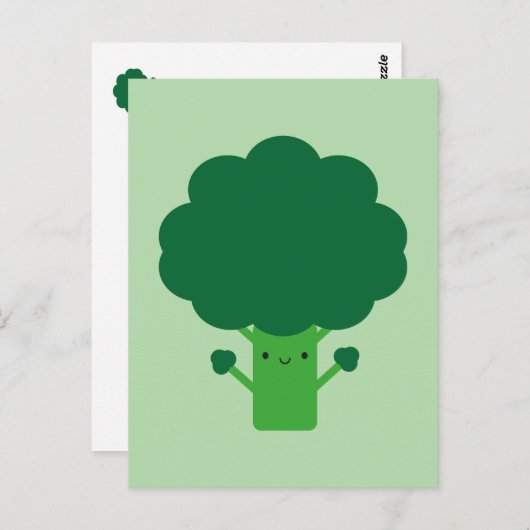 Kawaii Broccoli Postkarte (Vorne/Hinten)