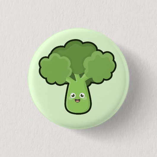 Kawaii Brokkoli Button (Vorderseite)