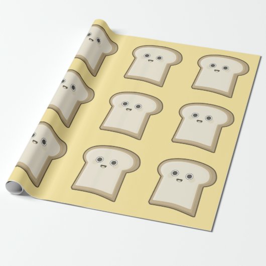 Kawaii Brot Geschenkpapier (Ungerollt)