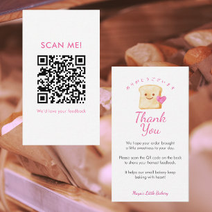 Kawaii Brot Pink Eine Bewertung hinterlassen QR Co Visitenkarte