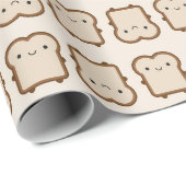 Kawaii Brot / Toast Geschenkpapier (Rolleneckpunkt)