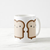 Kawaii Brot / Toast Kaffeetasse (VorderseiteRechts)