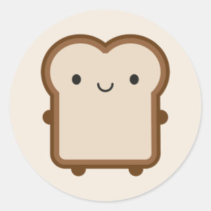Kawaii Brot / Toast Runder Aufkleber