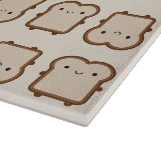 Kawaii Brot / Toast Schneidebrett (Ecke)