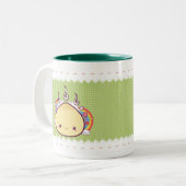 Kawaii Brötchen Zweifarbige Tasse (Vorderseite Links)