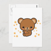 Kawaii Brown Bear Postkarte (Vorne/Hinten)