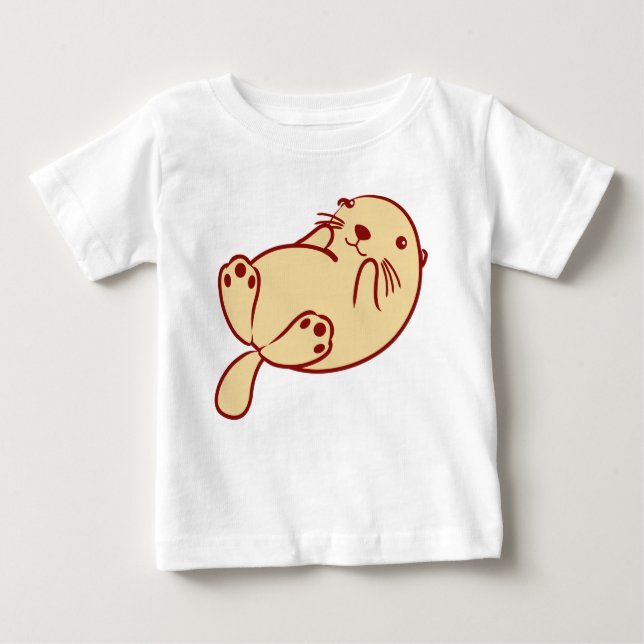 Kawaii Brown Sea Otter Baby T-shirt (Vorderseite)