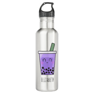 Kawaii Bubble Tea Boba Taro Ube Lila Yam Name Edelstahlflasche