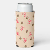 Kawaii Bubble Tee & Bow Muster - Niedliche Seltzer Selters Dosenkühler (Seltzer Vorderseite)