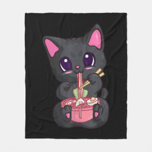 Kawaii Bubble Tee für Frauen Boba Maneki Neko Katz Fleecedecke