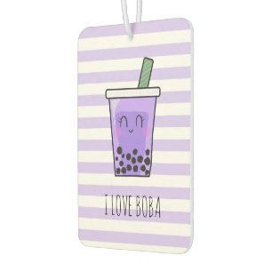Kawaii Bubble Tee I Liebe Boba Taro Ube Lila Autolufterfrischer
