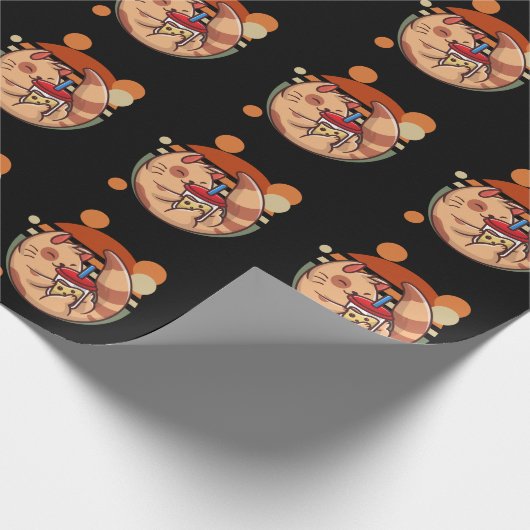 Kawaii Bubble Tee Katze Retro Kitty Geschenkpapier (Ecke)