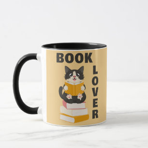 Kawaii Buchliebhaber Zurück zur Schule Cartoon-Kat Tasse
