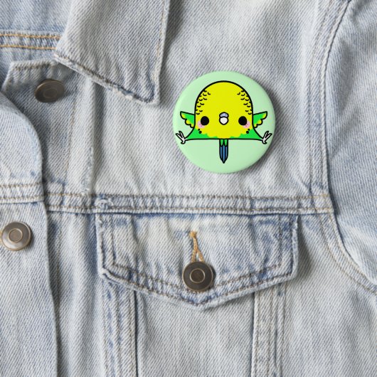 Kawaii Budgie (Sie ändern den Hintergrund!) Button (Beispiel)