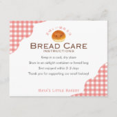 Kawaii Bun Red Gingham Bread Care Instructions Dankeskarte (Vorderseite)
