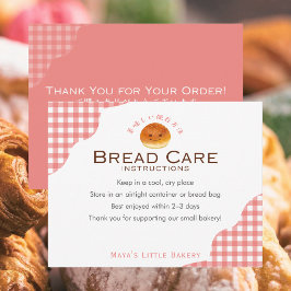Kawaii Bun Red Gingham Bread Care Instructions Dankeskarte