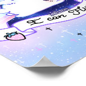 Kawaii bunicorn - Ich glaube, ich kann fliegen Poster (Ecke)