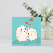 Kawaii Bunnies Feiertagskarte (Stehend Vorderseite)