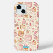 Kawaii Bunny Bakery Pattern Phone Case (Rückseite)