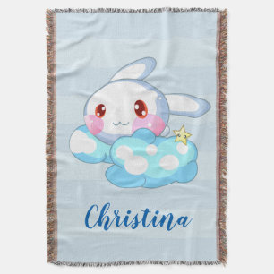 Kawaii Bunny, Cloud & Star Custom Decke