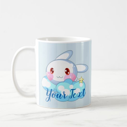 Kawaii Bunny, Cloud & Star Custom Kaffeetasse (Links)
