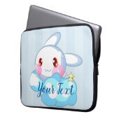 Kawaii Bunny, Cloud & Star Custom Laptopschutzhülle (Vorderseite Links)