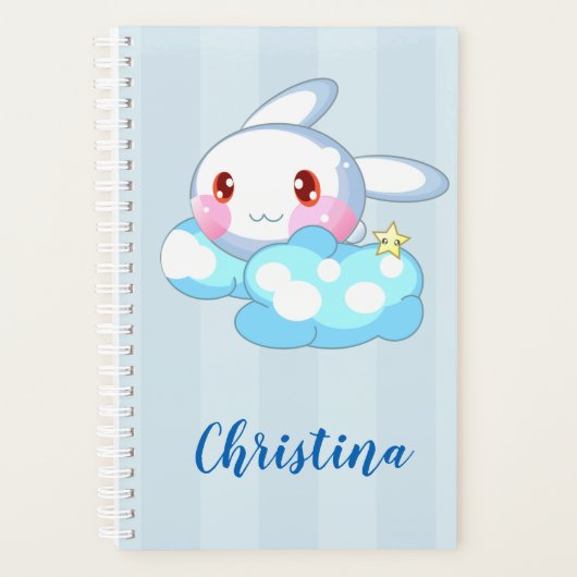 Kawaii Bunny, Cloud & Star Custom Planer (Vorderseite)