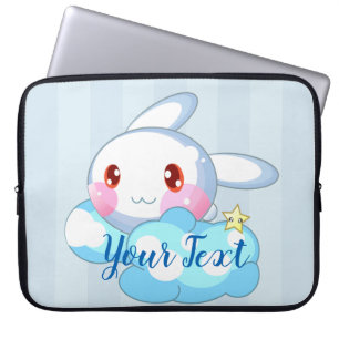 Kawaii Bunny, Cloud & Star Maßanfertigung Laptopschutzhülle
