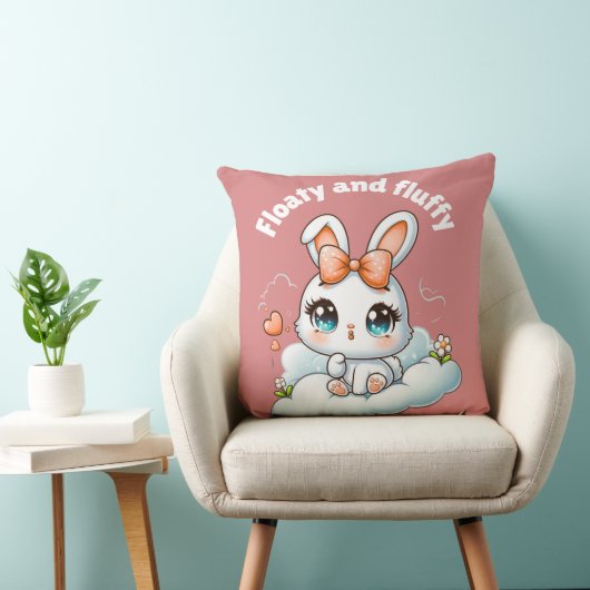 Kawaii Bunny – Cute Chibi Rabbit Throw Pillow Kissen (Stuhl )