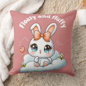 Kawaii Bunny – Cute Chibi Rabbit Throw Pillow Kissen (Decke)
