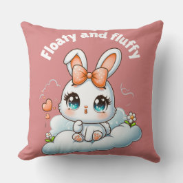 Kawaii Bunny – Cute Chibi Rabbit Throw Pillow Kissen