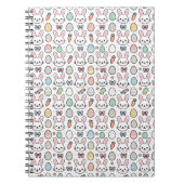 Kawaii Bunny Easter Heart Notebook Notizblock (Vorderseite)