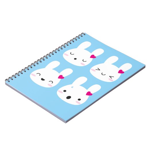 Kawaii Bunny Emotions Notizblock (Linke Seite)