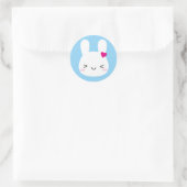 Kawaii Bunny Emotions Runder Aufkleber (Tasche)