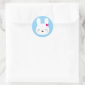 Kawaii Bunny Emotions Runder Aufkleber (Tasche)