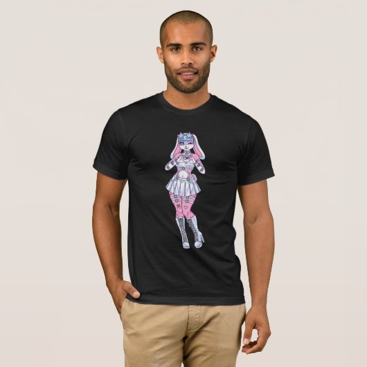 Kawaii Bunny Girl Pastel Furry T - Shirt (Vorne ganz)
