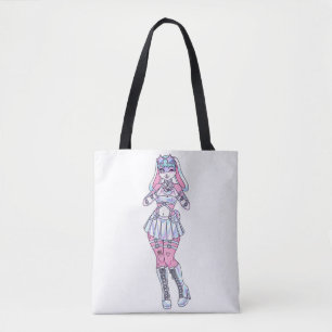 Kawaii Bunny Girl Pastel Furry Tote Bag Tasche