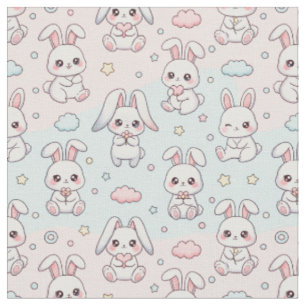 Kawaii Bunny Glückliches Kaninchen Stoff