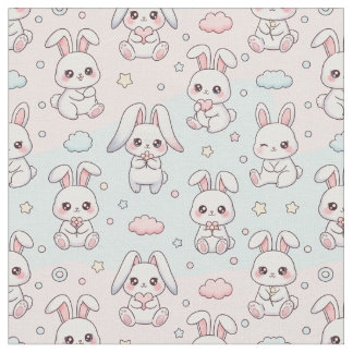 Kawaii Bunny Glückliches Kaninchen Stoff