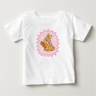 Kawaii Bunny Karotte Frühlingsblumen Baby T-shirt