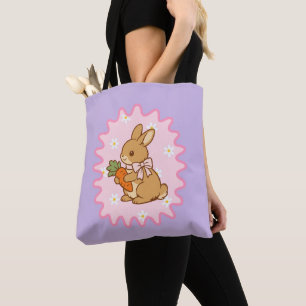 Kawaii Bunny Karotte Frühlingsblumen Tasche