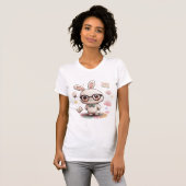 Kawaii Bunny mit Brille und Bow Krawatte Chibi Sty T-Shirt (Vorne ganz)
