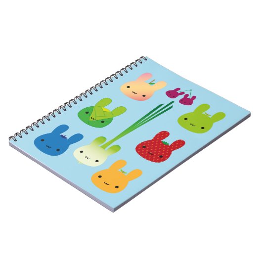 Kawaii Bunny Obst und Gemüse Notizblock (Linke Seite)