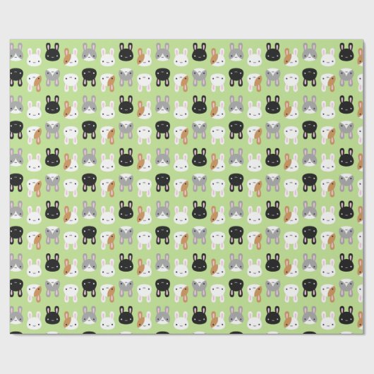 Kawaii Bunny Rabbits Geschenkpapier (Flach)