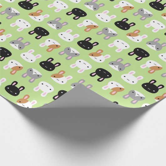 Kawaii Bunny Rabbits Geschenkpapier (Ecke)